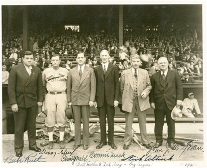  Incredible 1931 World Series Signed Photo Signed by 6 Including Babe Ruth & John McGraw (PSA/DNA)